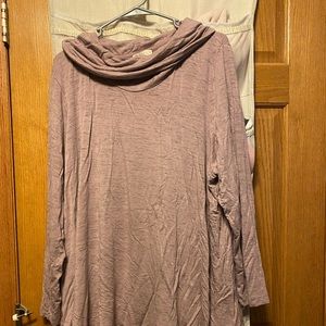 Dusty rose/ light pink sweater with cowl neck. Size 3x.